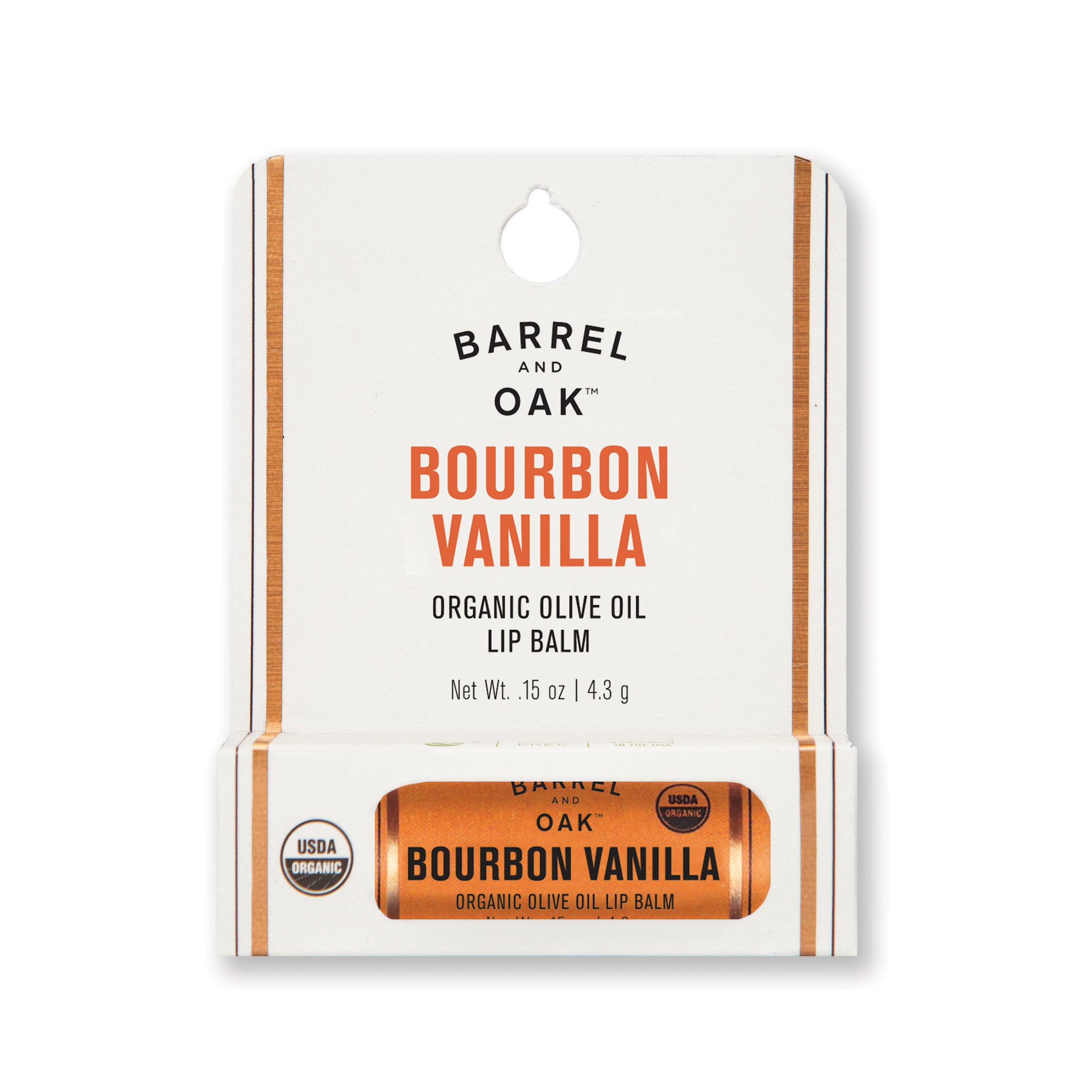 Barrel and oak Bourbon Vanilla Olive oil lip balm