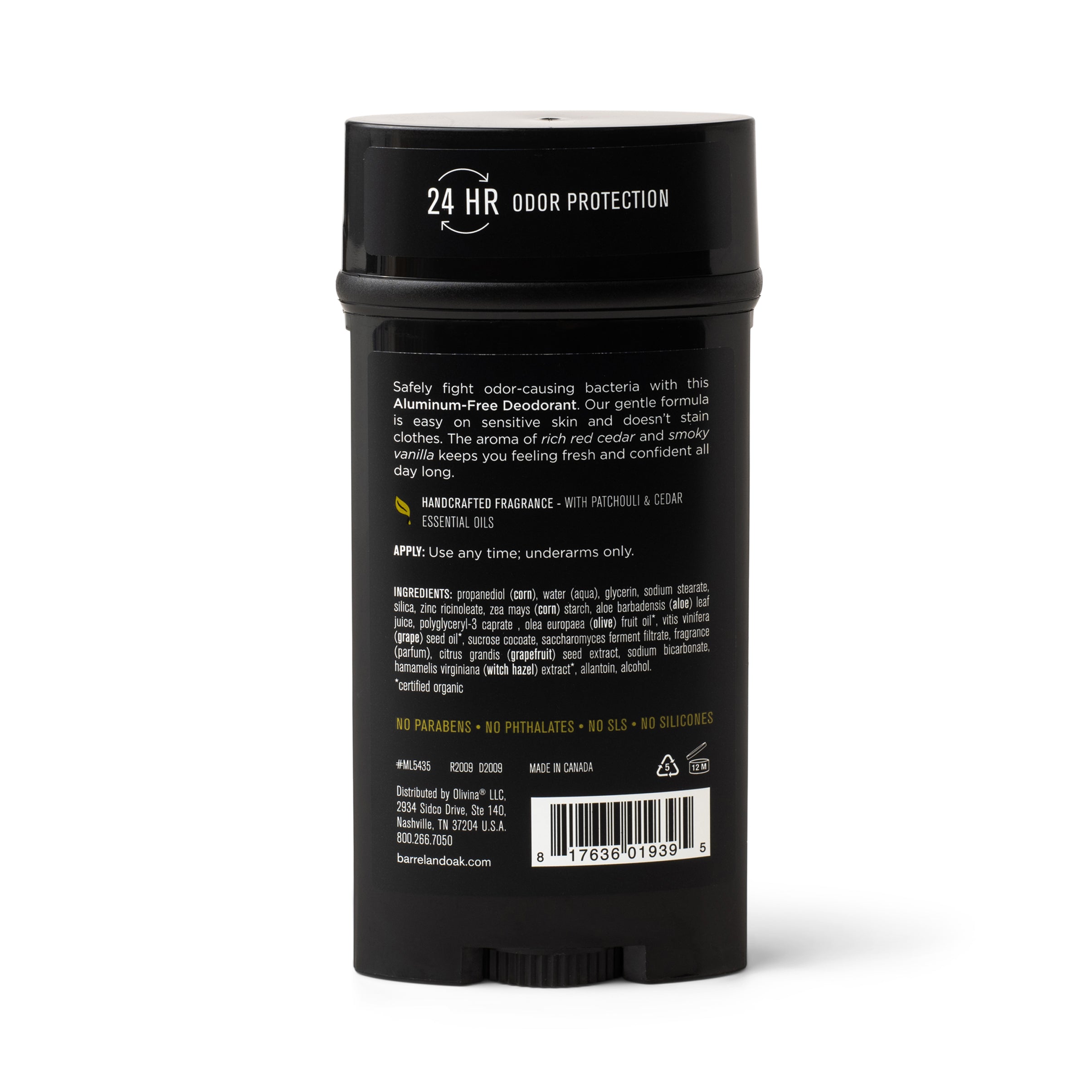 Barrel and Oak Bourbon Cedar Deodorant