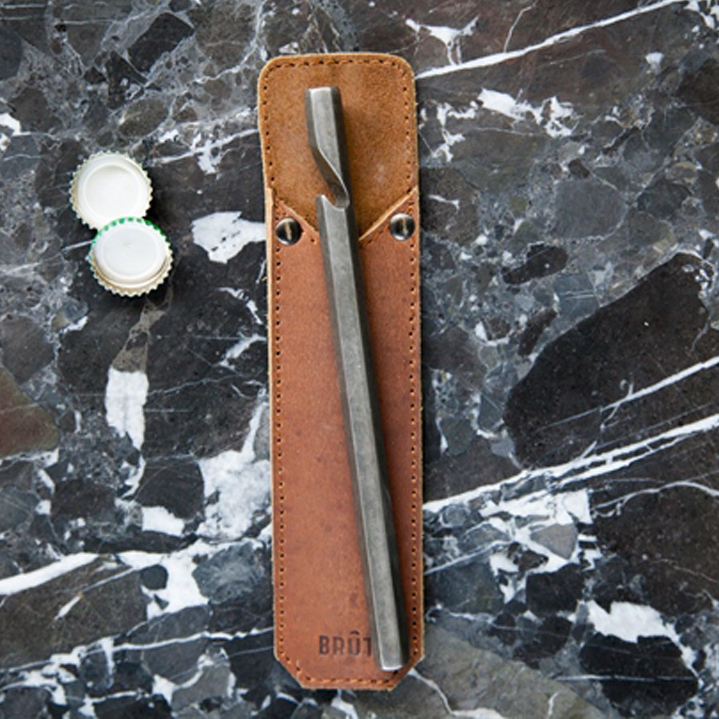 Brut Bottle opener with leather case