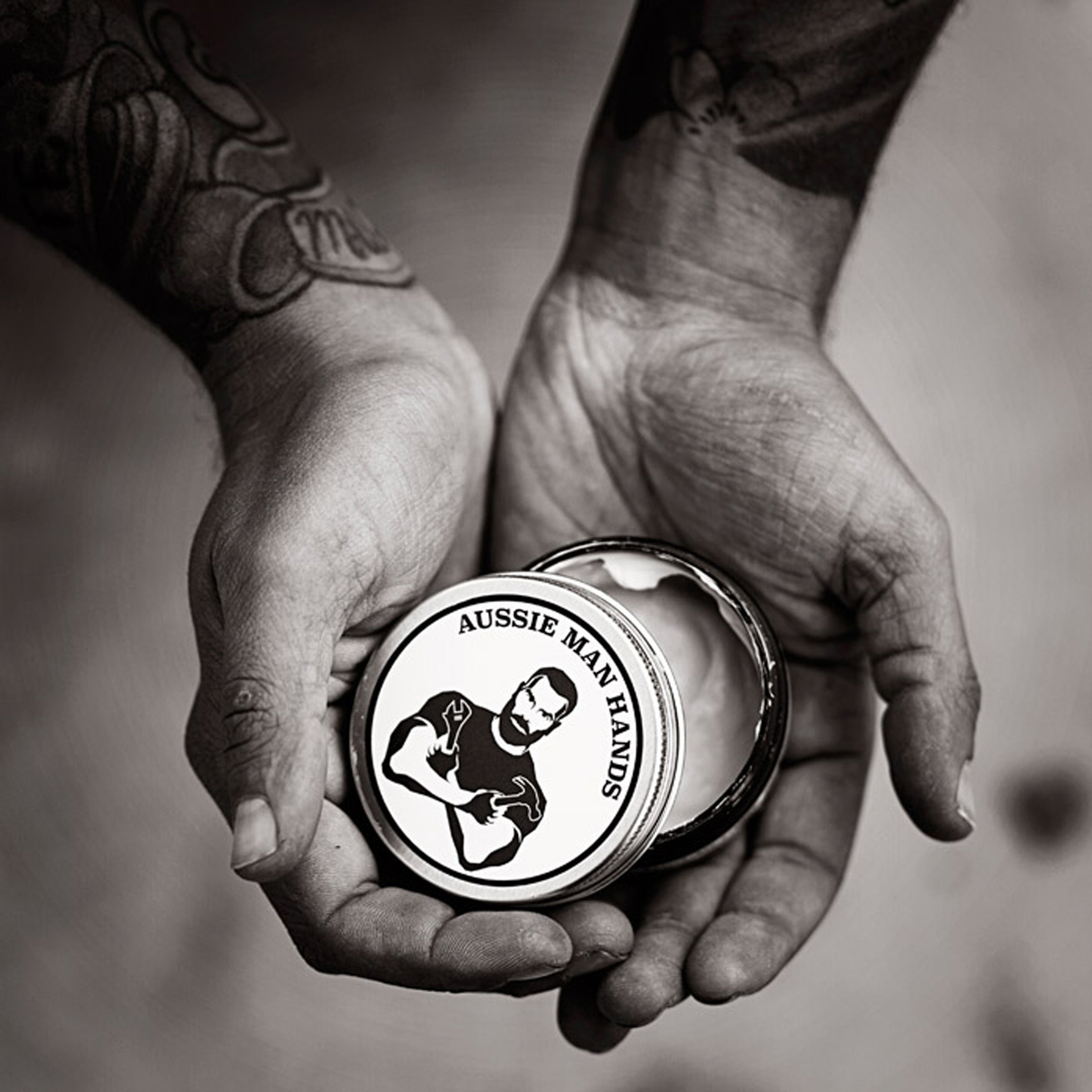 Aussie man hands hand cream