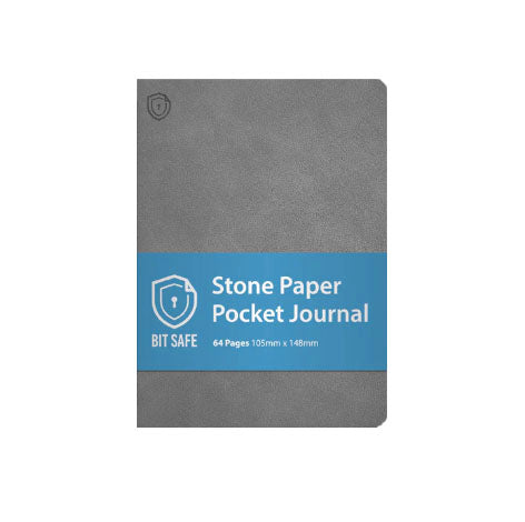  Bit Safe A6 pocket journal made from stone paper with Grey cover